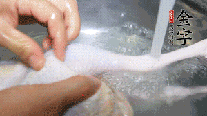 土雞處理干凈。（如果買不到土雞，一般的雞也是可以的，不過需要汆水。溫水下鍋汆燙7分鐘左右，汆燙時需要適時翻動。汆燙雞肉是為了去掉生腥味，也是一次徹底清潔的過程，可以使燉出的湯清爽而不渾濁，鮮香而無異味）